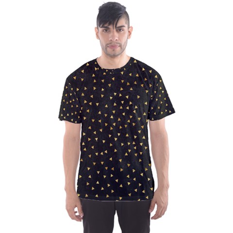 Grunge Pattern Black Triangles Men s Sports Mesh Tee by Nexatart