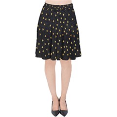 Grunge Pattern Black Triangles Velvet High Waist Skirt