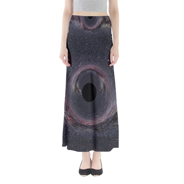 Black Hole Blue Space Galaxy Star Full Length Maxi Skirt