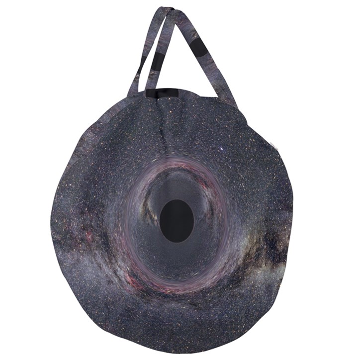 Black Hole Blue Space Galaxy Star Giant Round Zipper Tote