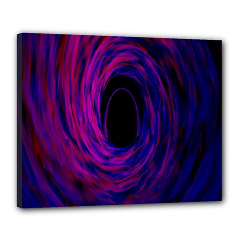 Black Hole Rainbow Blue Purple Canvas 20  X 16 