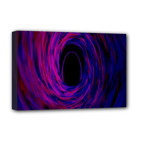 Black Hole Rainbow Blue Purple Deluxe Canvas 18  X 12   by Mariart