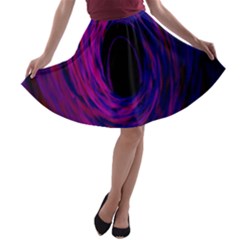 Black Hole Rainbow Blue Purple A-line Skater Skirt by Mariart