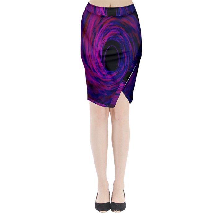 Black Hole Rainbow Blue Purple Midi Wrap Pencil Skirt