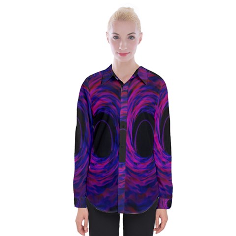 Black Hole Rainbow Blue Purple Womens Long Sleeve Shirt by Mariart