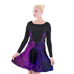 Black Hole Rainbow Blue Purple Suspender Skater Skirt