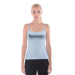 Bleu Pink Line Vertical Spaghetti Strap Top by Mariart