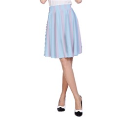 Bleu Pink Line Vertical A-line Skirt by Mariart