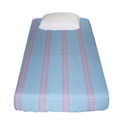 Bleu Pink Line Vertical Fitted Sheet (Single Size)