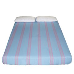 Bleu Pink Line Vertical Fitted Sheet (california King Size)