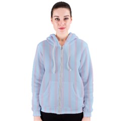 Bleu Pink Line Vertical Women s Zipper Hoodie