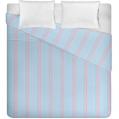 Bleu Pink Line Vertical Duvet Cover Double Side (king Size)