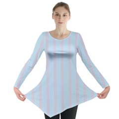 Bleu Pink Line Vertical Long Sleeve Tunic 