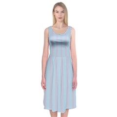 Bleu Pink Line Vertical Midi Sleeveless Dress