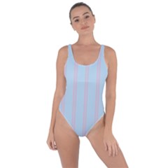 Bleu Pink Line Vertical Bring Sexy Back Swimsuit by Mariart