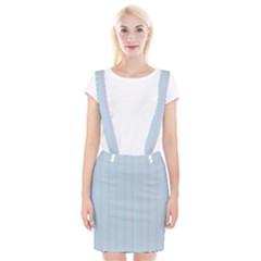 Bleu Pink Line Vertical Braces Suspender Skirt by Mariart