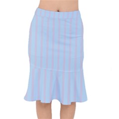 Bleu Pink Line Vertical Mermaid Skirt by Mariart