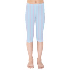 Bleu Pink Line Vertical Kids  Capri Leggings 