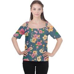 Aloha Hawaii Flower Floral Sexy Cutout Shoulder Tee