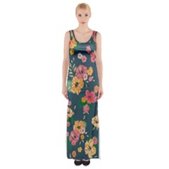 Aloha Hawaii Flower Floral Sexy Maxi Thigh Split Dress