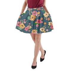 Aloha Hawaii Flower Floral Sexy A-line Pocket Skirt by Mariart