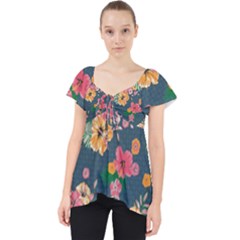 Aloha Hawaii Flower Floral Sexy Lace Front Dolly Top