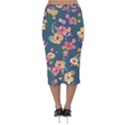 Aloha Hawaii Flower Floral Sexy Velvet Midi Pencil Skirt View2