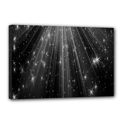 Black Rays Light Stars Space Canvas 18  X 12  by Mariart