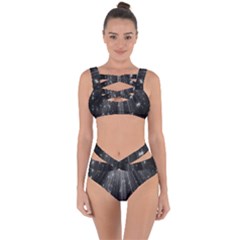 Black Rays Light Stars Space Bandaged Up Bikini Set  by Mariart