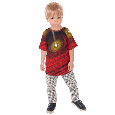 Black Red Space Hole Kids Raglan Tee by Mariart