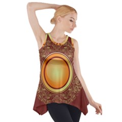 Badge Gilding Sun Red Oriental Side Drop Tank Tunic by Nexatart