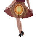 Badge Gilding Sun Red Oriental A-line Skater Skirt View2