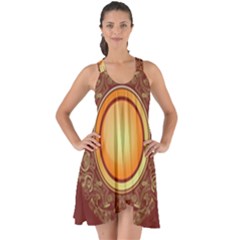 Badge Gilding Sun Red Oriental Show Some Back Chiffon Dress by Nexatart