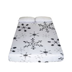 Black Holiday Snowflakes Fitted Sheet (full/ Double Size) by Mariart