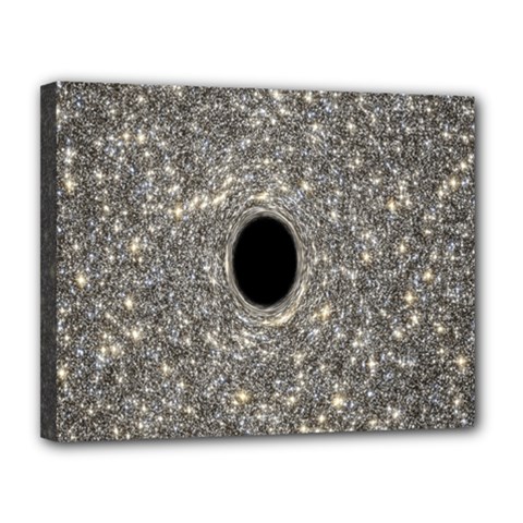 Black Hole Blue Space Galaxy Star Light Canvas 14  X 11  by Mariart