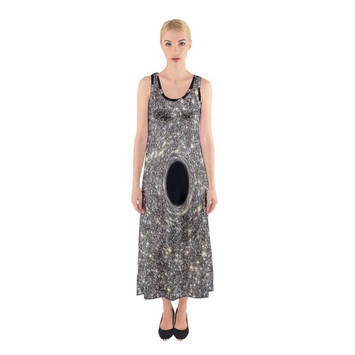 Black Hole Blue Space Galaxy Star Light Sleeveless Maxi Dress