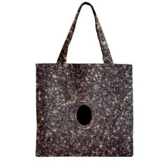 Black Hole Blue Space Galaxy Star Light Zipper Grocery Tote Bag by Mariart