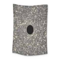 Black Hole Blue Space Galaxy Star Light Small Tapestry by Mariart