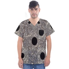 Black Hole Blue Space Galaxy Star Light Men s V-neck Scrub Top