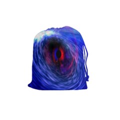 Blue Red Eye Space Hole Galaxy Drawstring Pouches (medium)  by Mariart