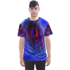 Blue Red Eye Space Hole Galaxy Men s Sports Mesh Tee