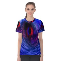 Blue Red Eye Space Hole Galaxy Women s Cotton Tee