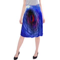 Blue Red Eye Space Hole Galaxy Midi Beach Skirt by Mariart