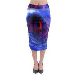 Blue Red Eye Space Hole Galaxy Midi Pencil Skirt by Mariart