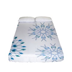 Blue Winter Snowflakes Star Triangle Fitted Sheet (full/ Double Size) by Mariart