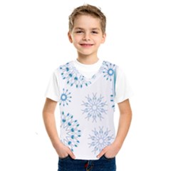 Blue Winter Snowflakes Star Triangle Kids  Sportswear by Mariart