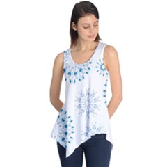 Blue Winter Snowflakes Star Triangle Sleeveless Tunic by Mariart