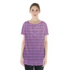 Pattern Grid Background Skirt Hem Sports Top