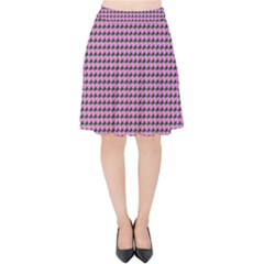 Pattern Grid Background Velvet High Waist Skirt