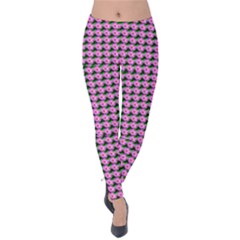 Pattern Grid Background Velvet Leggings